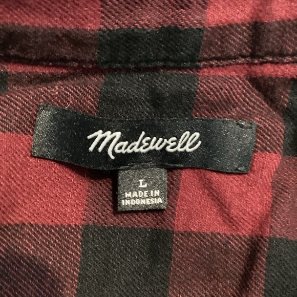 Madewell Lakeside Peplum Shirt in Buffalo Check Size L - Picture 6 of 7